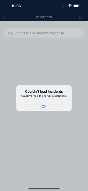 An incident report being filed on iPhone